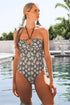 Maillot Chloé Réversible 3-Way "Olive Python/Solid Black"